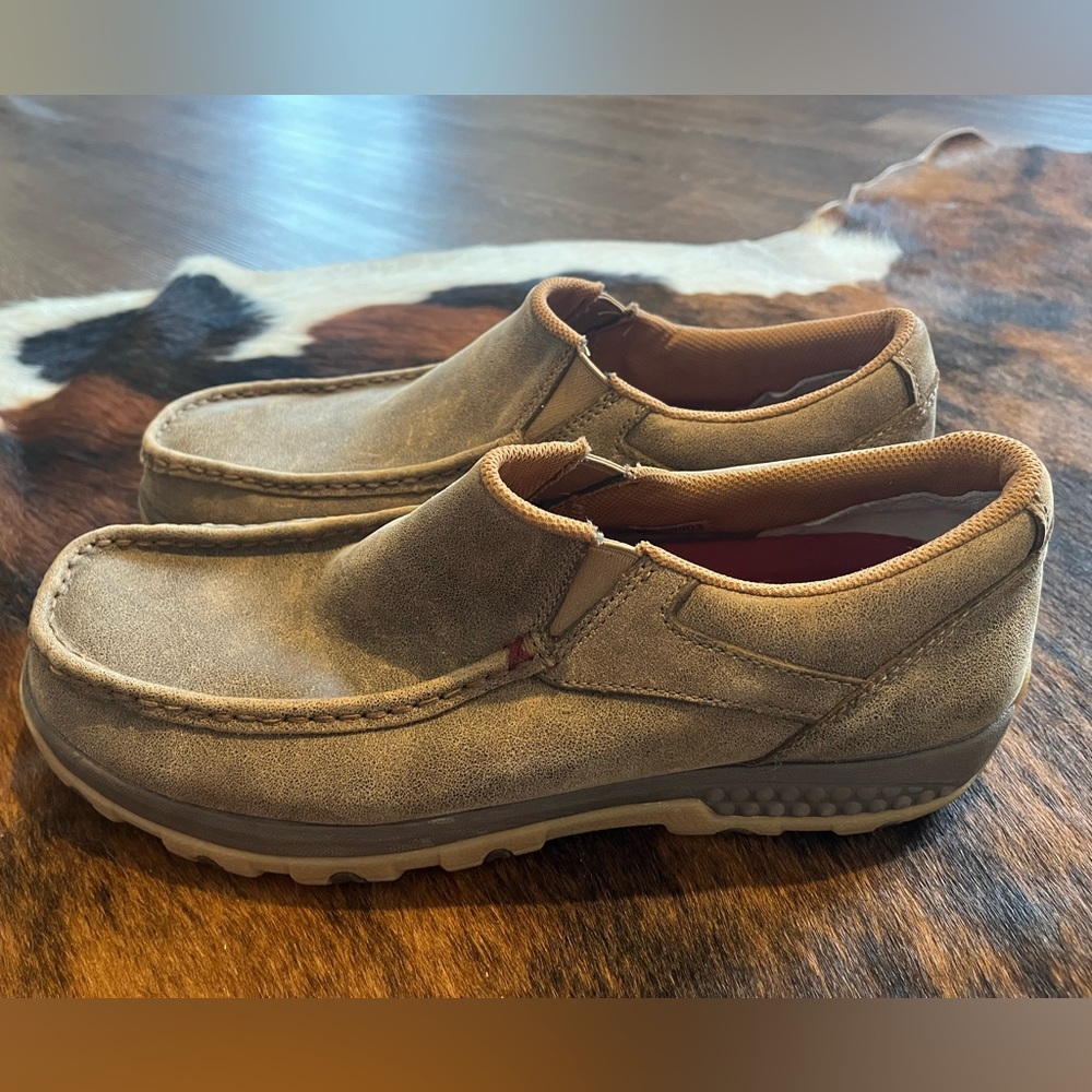 Twisted X Men's Bomber Brown CellStretch Slip-On Driving Moc Casual Shoe